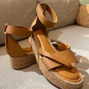 Franco Sarto Tan Wedge Sandals
